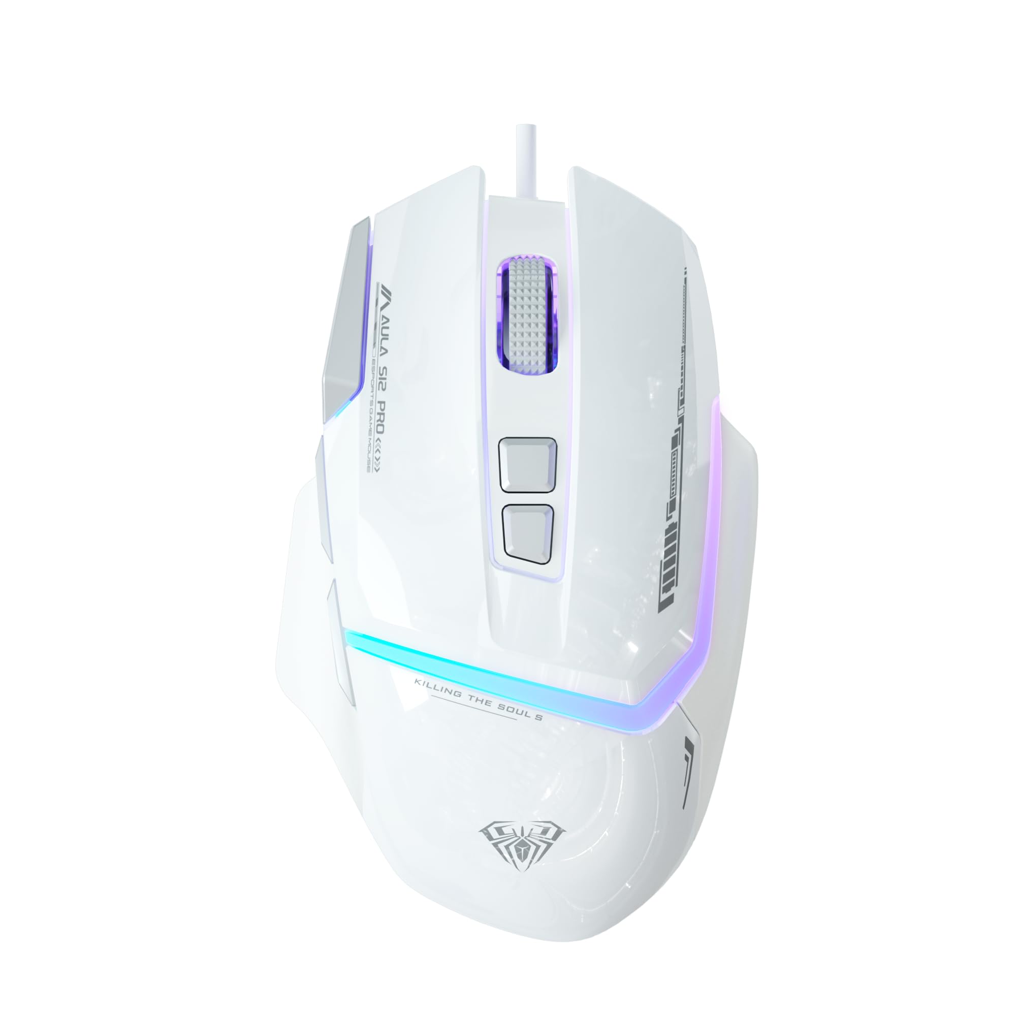Foto 1 | Ratón Para Juegos Aula S12pro, Blanco, Cableado, 12800 Dpi, Retroiluminado Rgb - Venta Internacional.