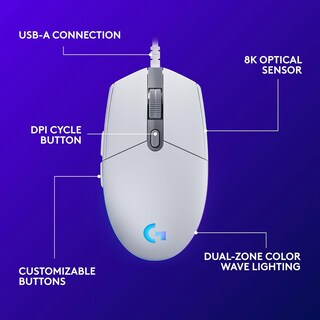 Foto 6 | Ratón Para Juegos Logitech G102/g203 Con Cable Rgb Lightsync De 8000 Dpi - Venta Internacional.