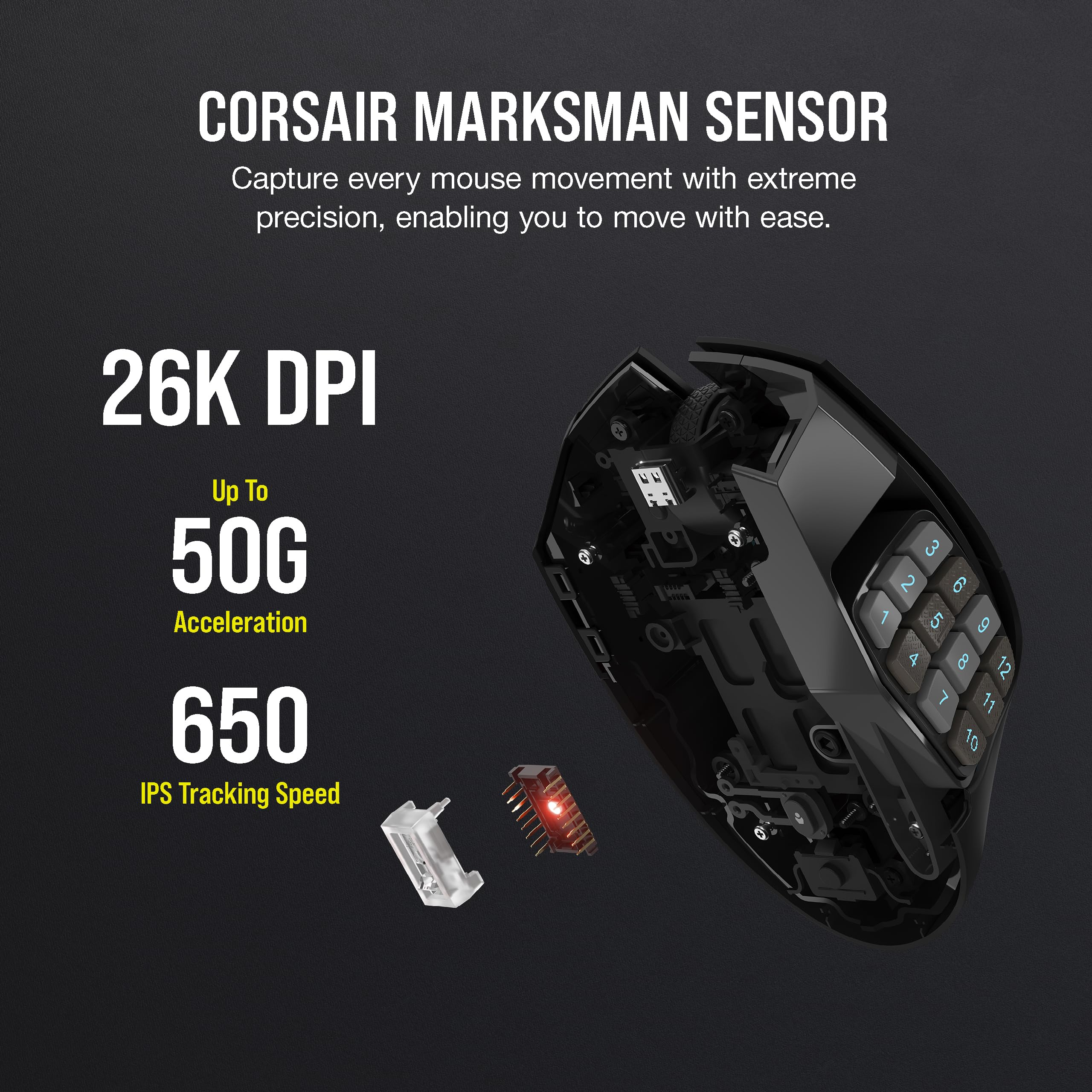 Foto 7 pulgar | Ratón Para Juegos Corsair Scimitar Elite Rgb Wireless 26,000 Dpi - Venta Internacional.