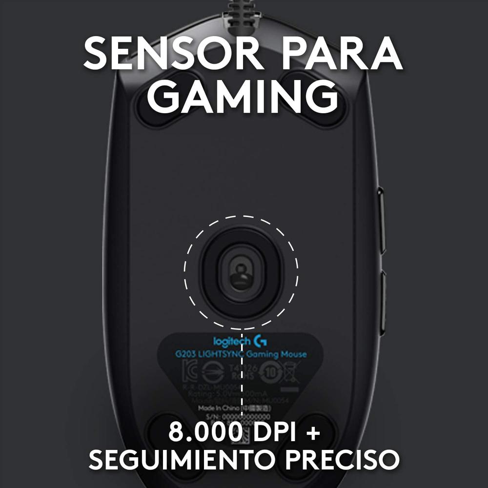Foto 6 | Mouse Gamer Logitech G G203 Rgb Lightsync 8000 Dpi 6 Botones 910-005793