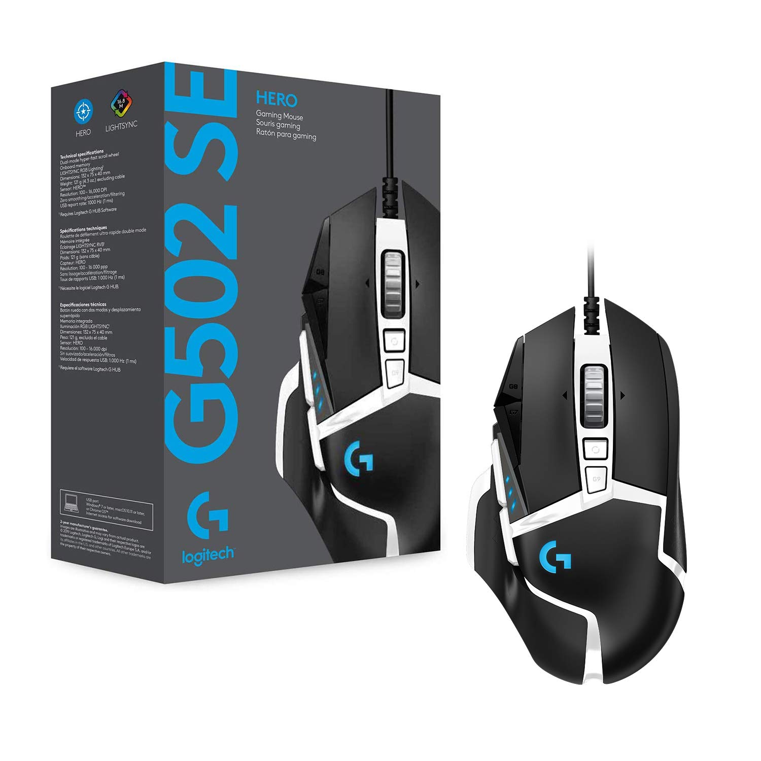Foto 8 pulgar | Ratón Para Juegos Logitech G502 Se Hero Rgb 16000 Dpi - Venta Internacional.