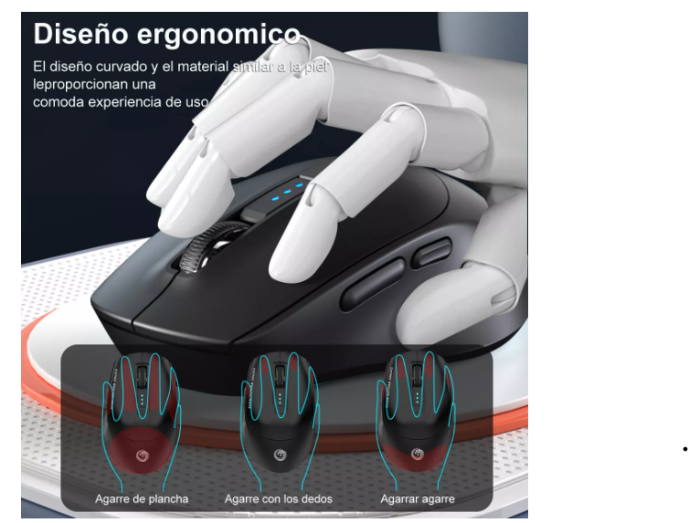Foto 2 | Mouse Inalámbrico Wünd Bluetooth Recargable Ergonomía 2.4g 3modos