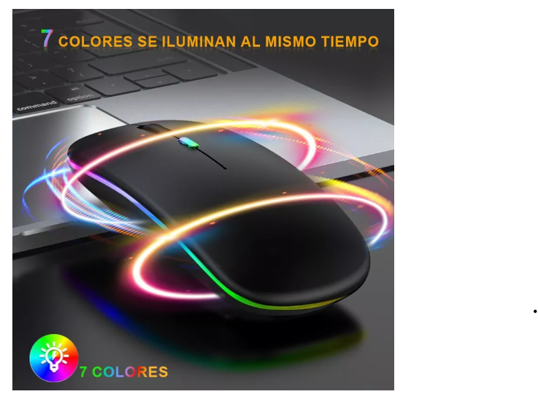 Foto 5 pulgar | 2pz Rgb 3 Dpi 2.4g+usb Recargable Portátil Inalámbrico Mouse