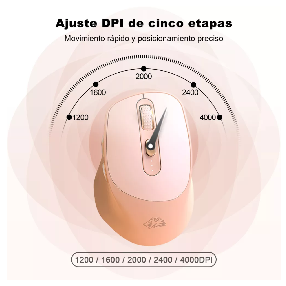 Foto 4 pulgar | Mouse Inalámbrico Belug Rosa