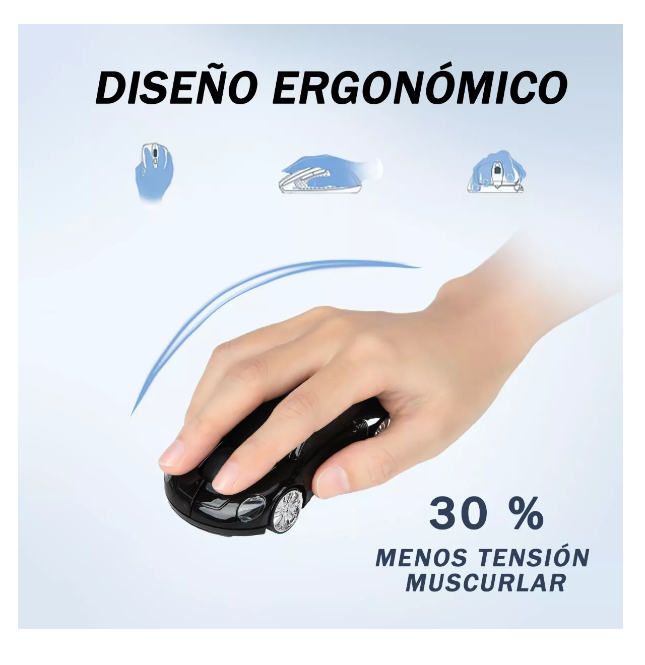 Foto 4 | Mouse Inalambrico de Coche Game Usb Negro