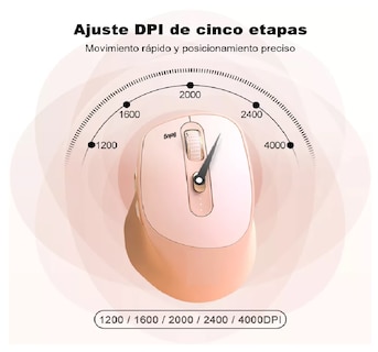 Foto 4 | Mouse Inalámbrico Silencioso Ergonómico Belug Rosa Palido