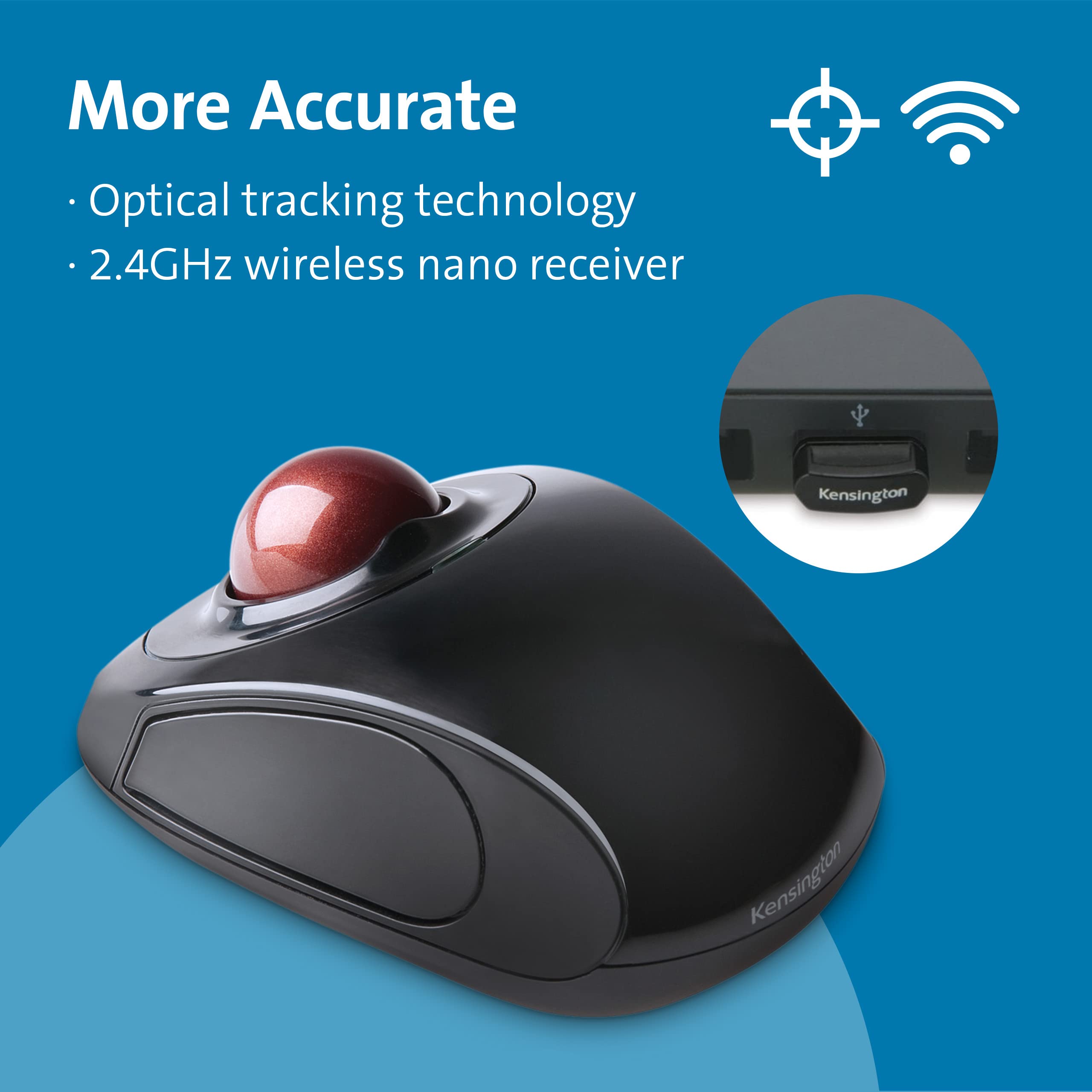 Foto 4 pulgar | Trackballs Kensington Orbit Inalámbricos Con Anillo De Desplazamiento Negro - Venta Internacional.