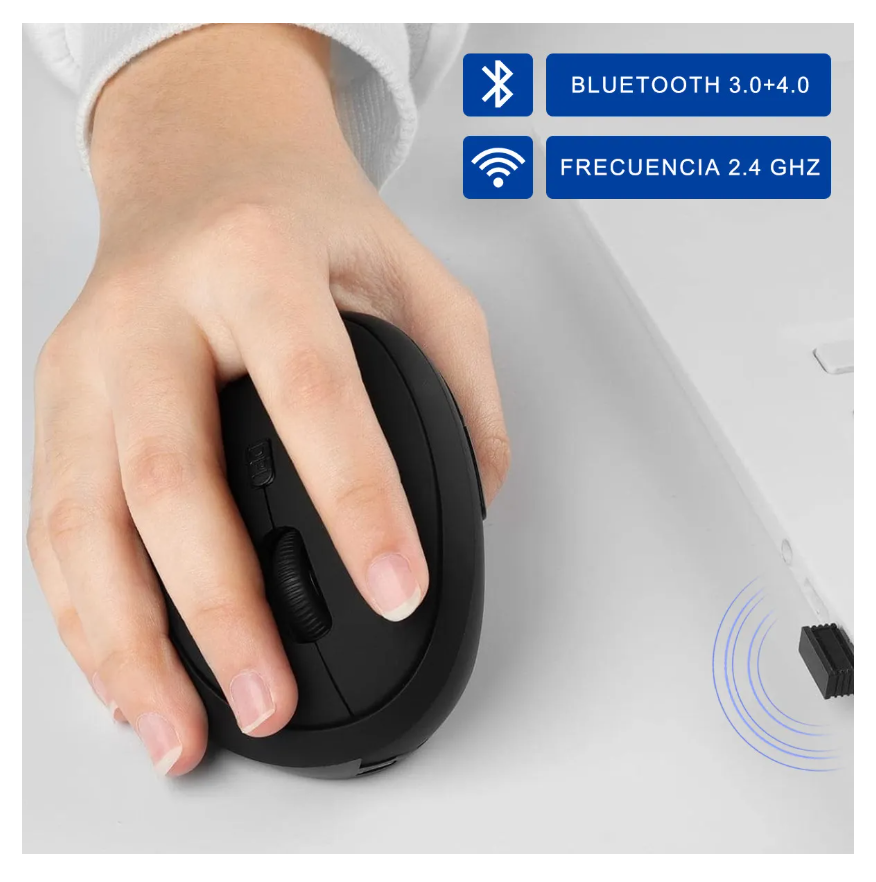 Foto 3 pulgar | Ratón Xtellar Ergonómico Inalámbrico Recargable 6 Botones 3 Dpi