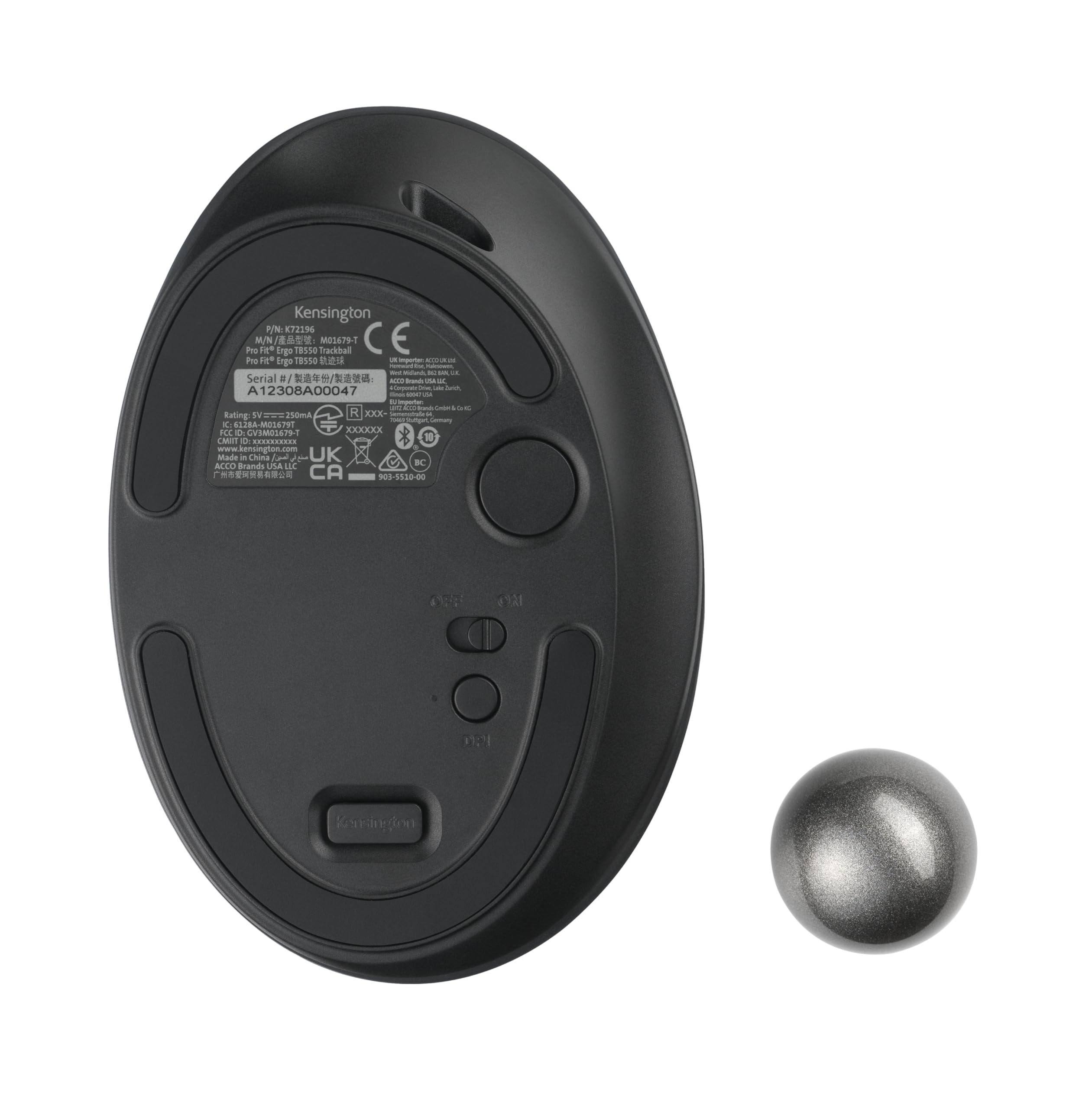 Foto 4 pulgar | Ratón Trackball Inalámbrico Kensington Tb550 Recargable Negro - Venta Internacional.