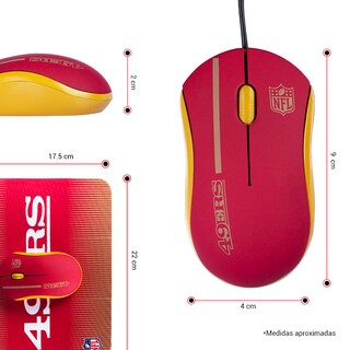 Foto 3 | Mouse Alámbrico con Mousepad Ginga Nfl San Francisco