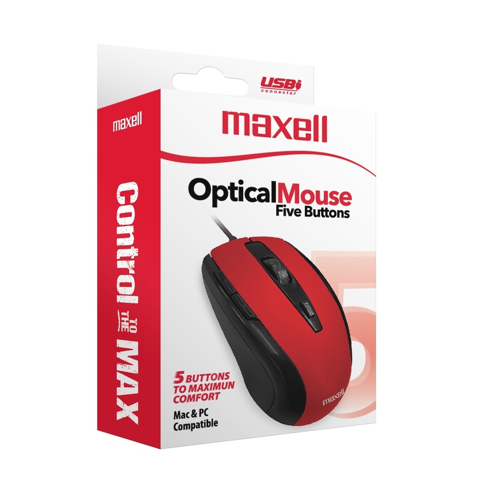 Foto 4 pulgar | Mouse Óptico Maxell con 5 Botones Alámbrico USB 1200-1600 Dpi 348418