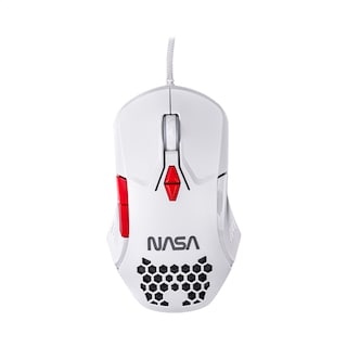 Foto 2 | Mouse Alámbrico Gamer NASA NS-GM04 color Blanco con Rojo Luz RGB Hasta 6000 DPIS