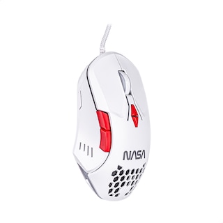 Foto 3 | Mouse Alámbrico Gamer NASA NS-GM04 color Blanco con Rojo Luz RGB Hasta 6000 DPIS