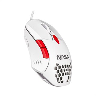 Foto 5 | Mouse Alámbrico Gamer NASA NS-GM04 color Blanco con Rojo Luz RGB Hasta 6000 DPIS
