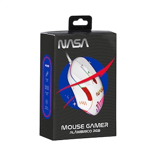 Foto 6 | Mouse Alámbrico Gamer NASA NS-GM04 color Blanco con Rojo Luz RGB Hasta 6000 DPIS
