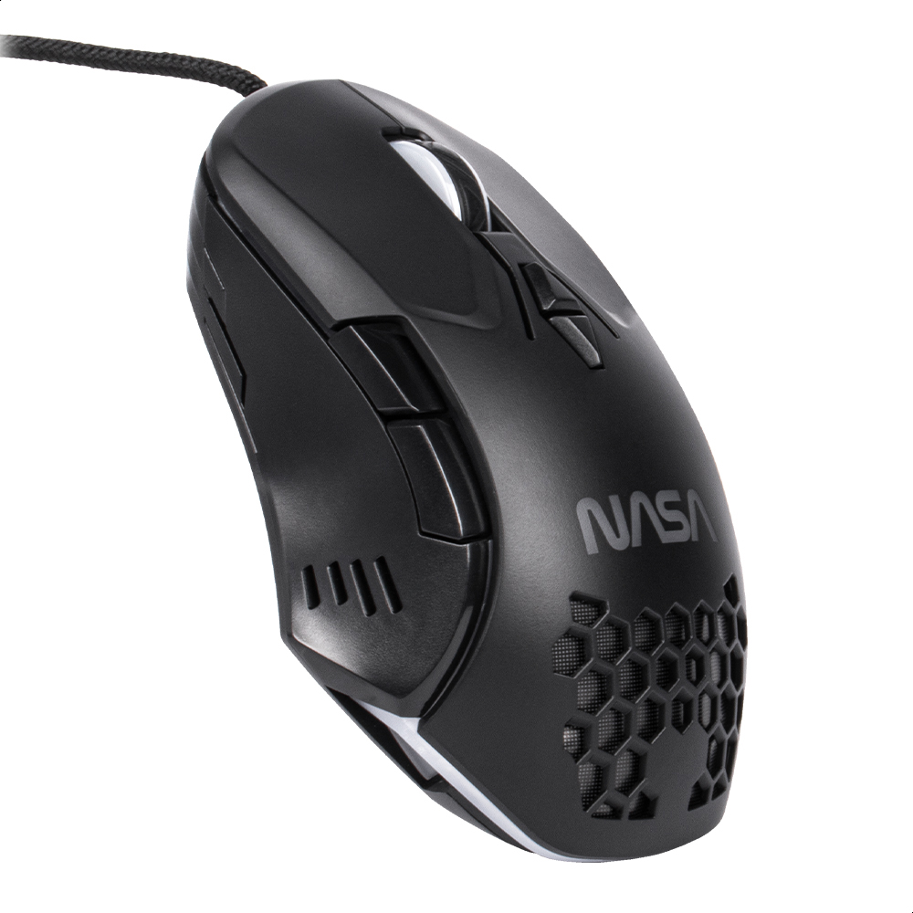 Foto 2 | Mouse Alámbrico Gamer NASA NS-GM01 color Negro Luz RGB Hasta 6000 DPIS color Negro
