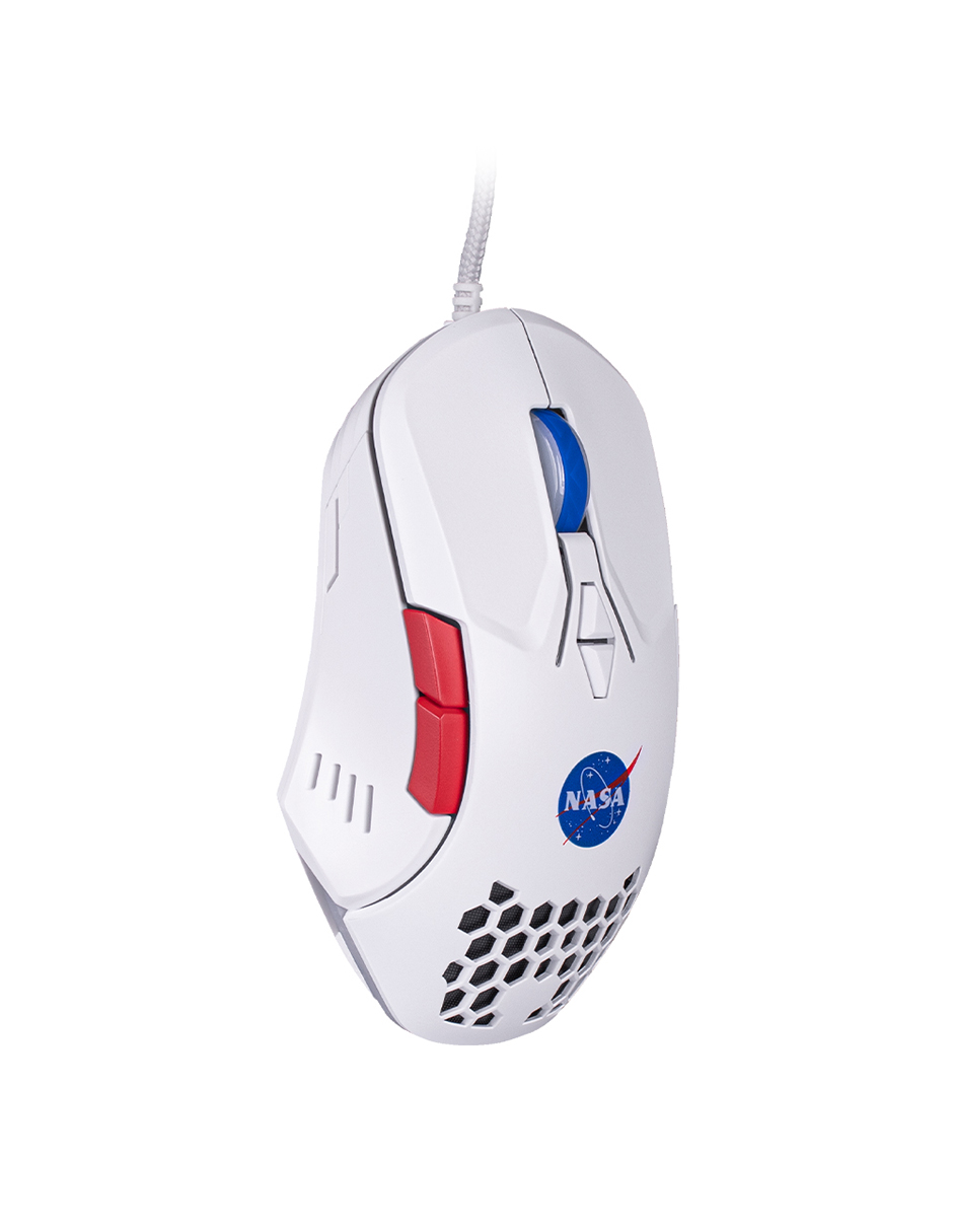 Foto 5 | Mouse Alámbrico Gamer NASA NS-GM03 color Blanco Luz RGB  hasta 6000 DPIS