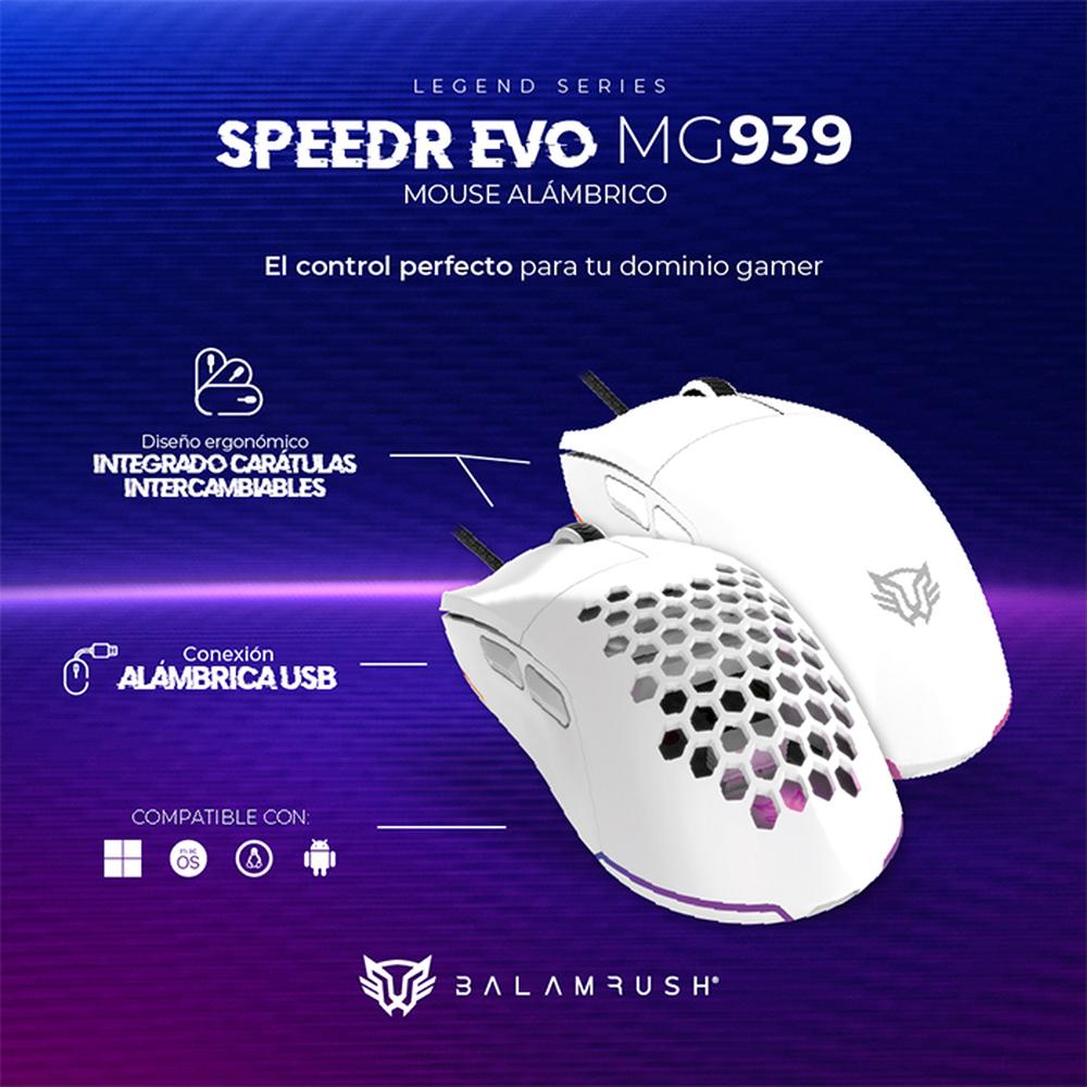 Foto 3 pulgar | Mouse Gamer Balam Rush Speeder Evo Mg939 12800dpi 6 Botones Alambrico Br-936897 Color Blanco