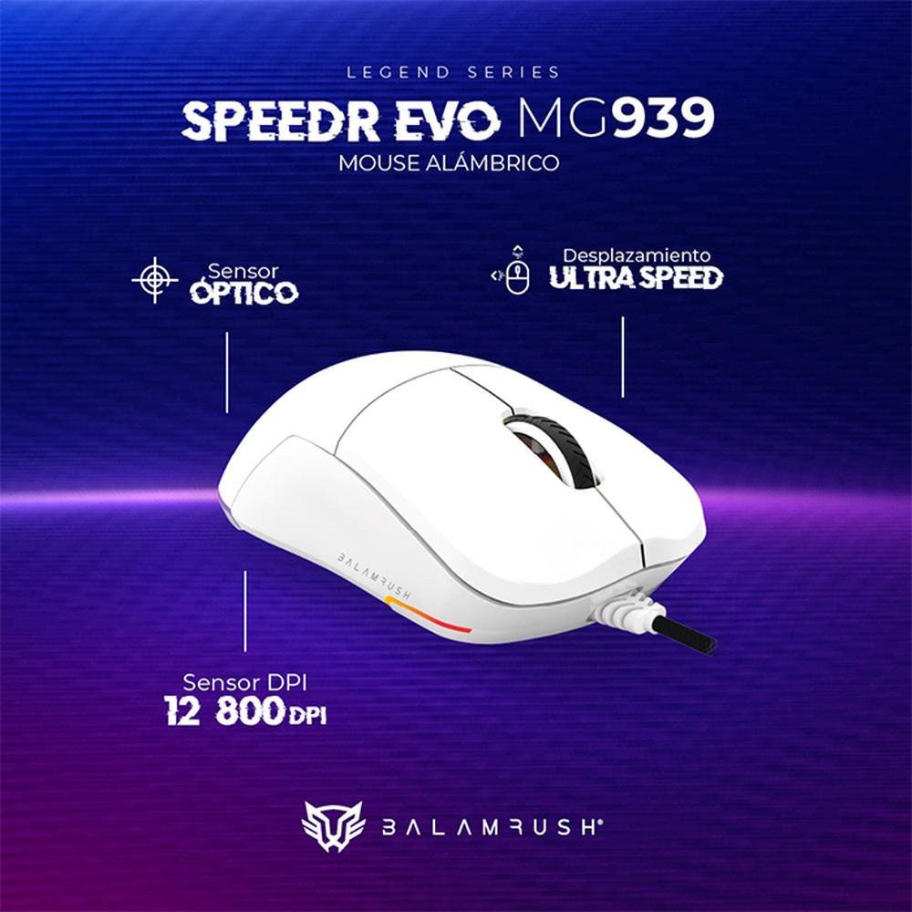 Foto 4 pulgar | Mouse Gamer Balam Rush Speeder Evo Mg939 12800dpi 6 Botones Alambrico Br-936897 Color Blanco