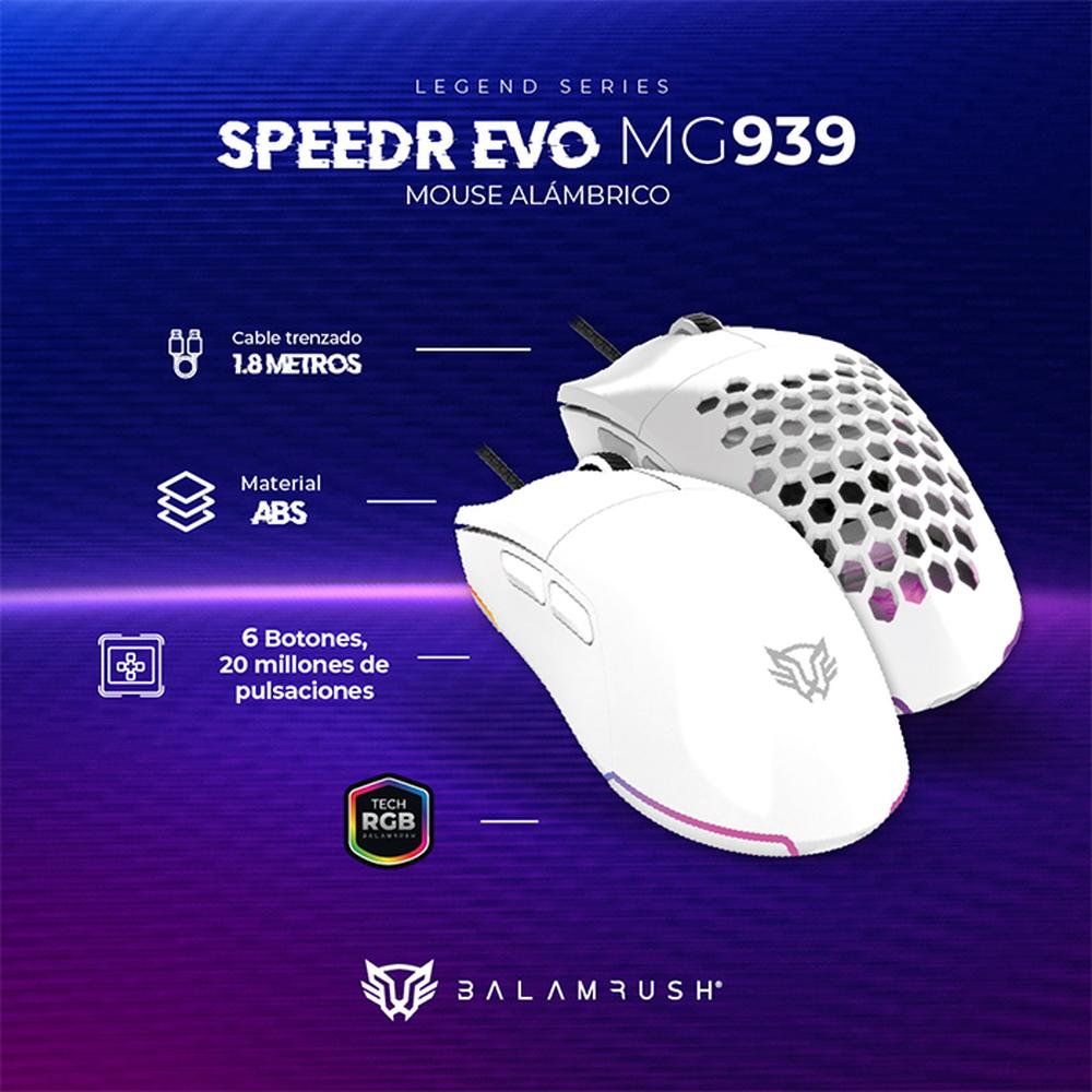 Foto 5 pulgar | Mouse Gamer Balam Rush Speeder Evo Mg939 12800dpi 6 Botones Alambrico Br-936897 Color Blanco