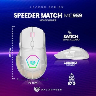 Foto 3 | Mouse Gamer Balam Rush Speeder Match Mg959 10000dpi Alambrico Br-936835 Color Blanco