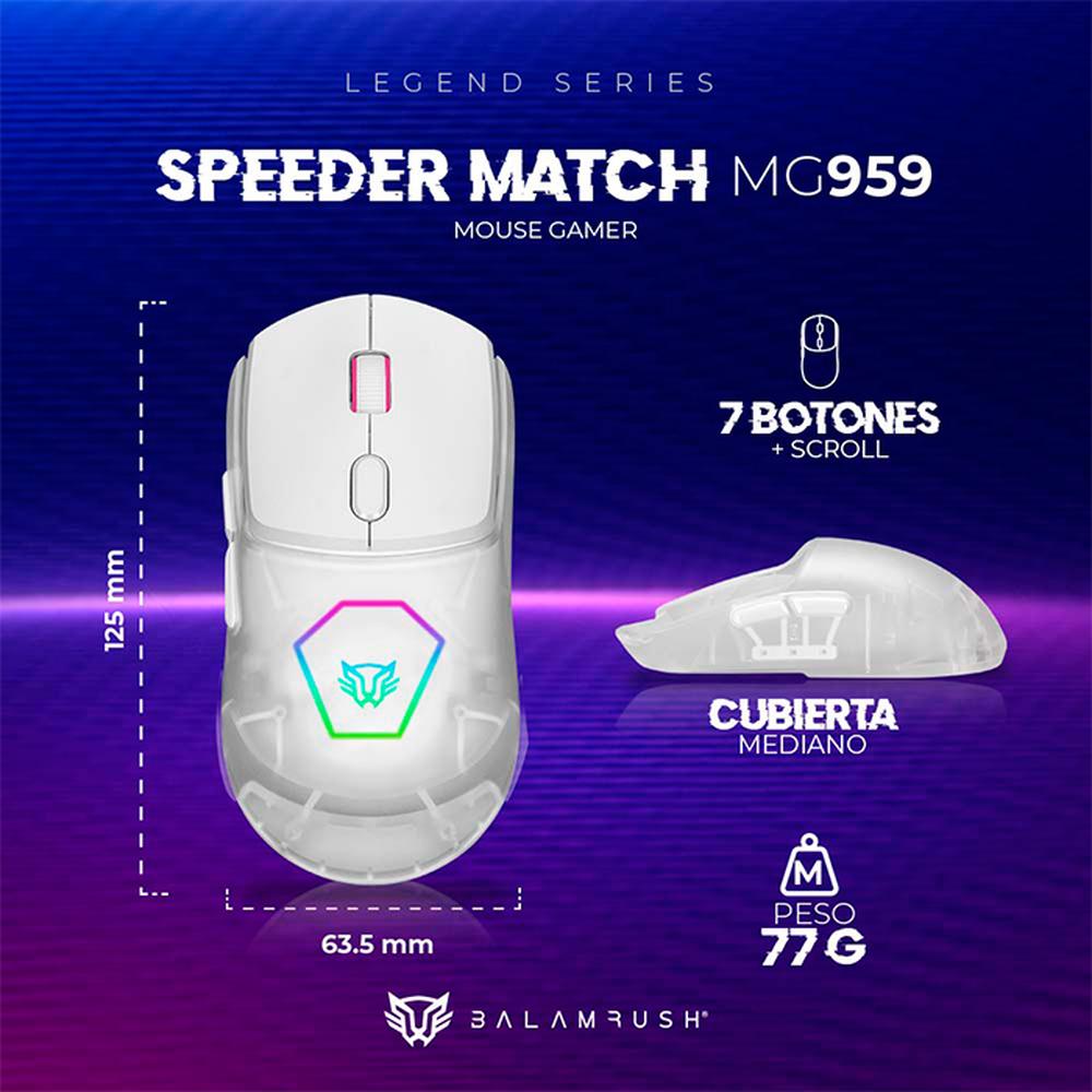 Foto 5 pulgar | Mouse Gamer Balam Rush Speeder Match Mg959 10000dpi Alambrico Br-936835 Color Blanco