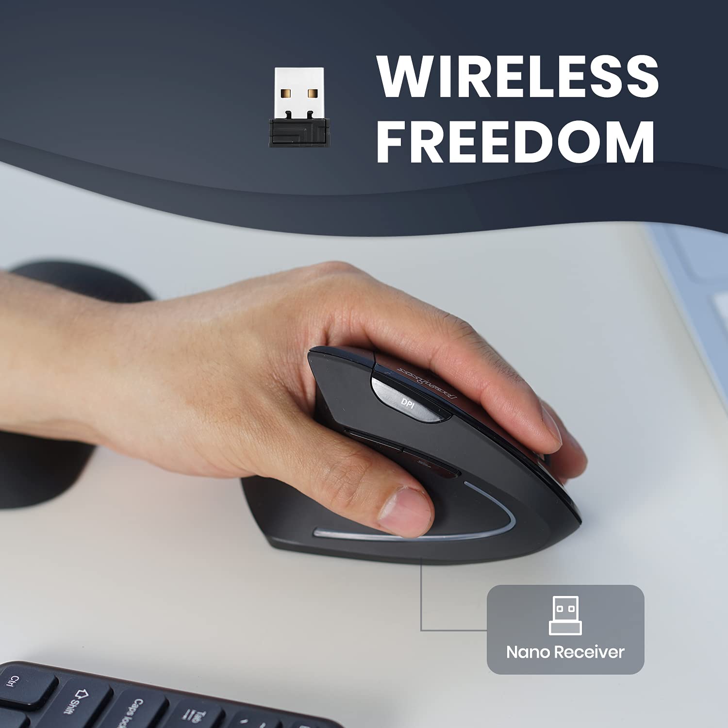 Foto 5 pulgar | Venta Internacional - Mouse Vertical Ergonómico Inalámbrico para Zurdos Perixx