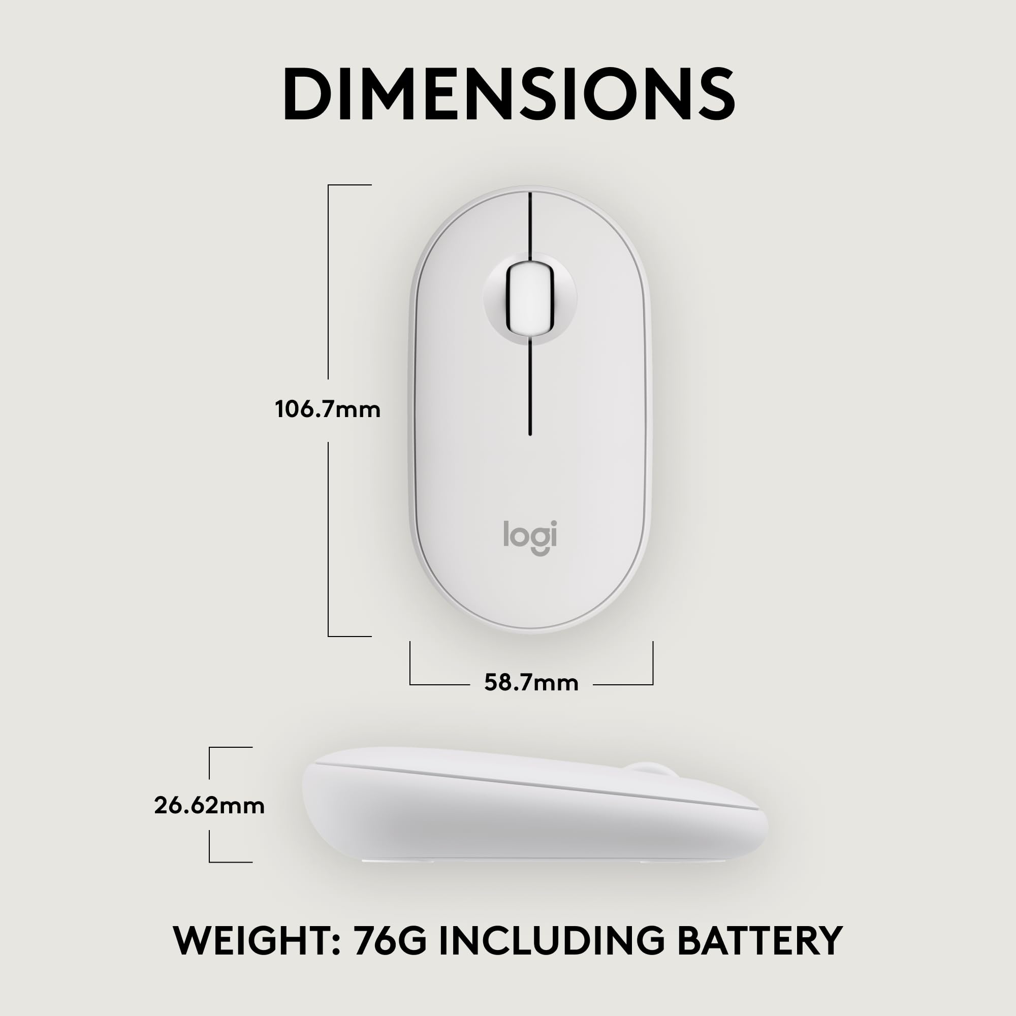 Foto 9 pulgar | Venta Internacional - Ratón Logitech Pebble 2 M350s Slim Bluetooth Inalámbrico Blanco