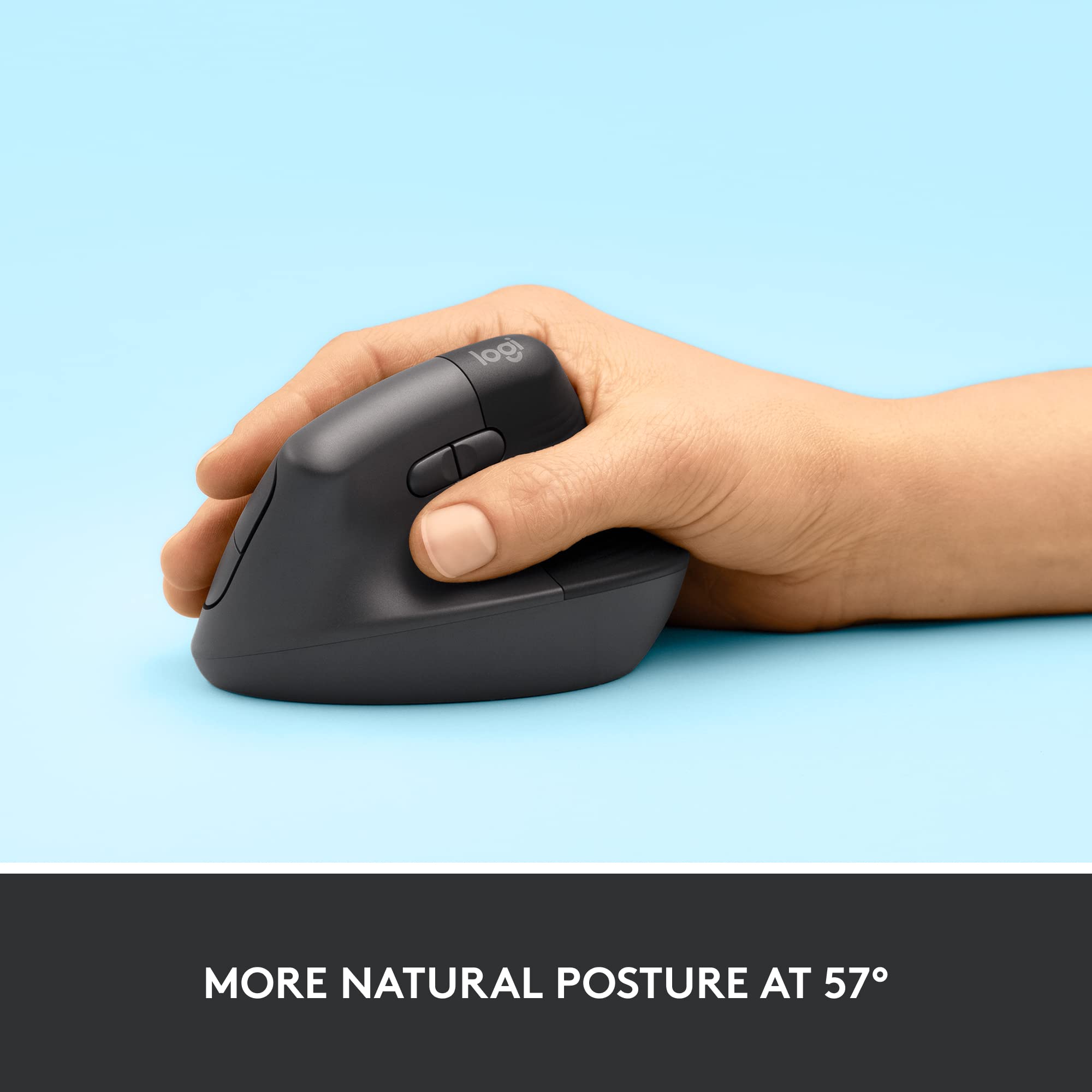 Foto 3 | Ratón Ergonómico Vertical Logitech Lift Wireless Graphite - Venta Internacional