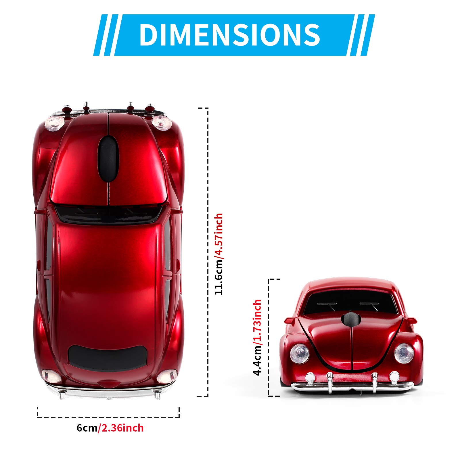Foto 6 | Ratón Inalámbrico Para Computadora Bklnog Classic Car Shape 1600 Dpi - Venta Internacional.