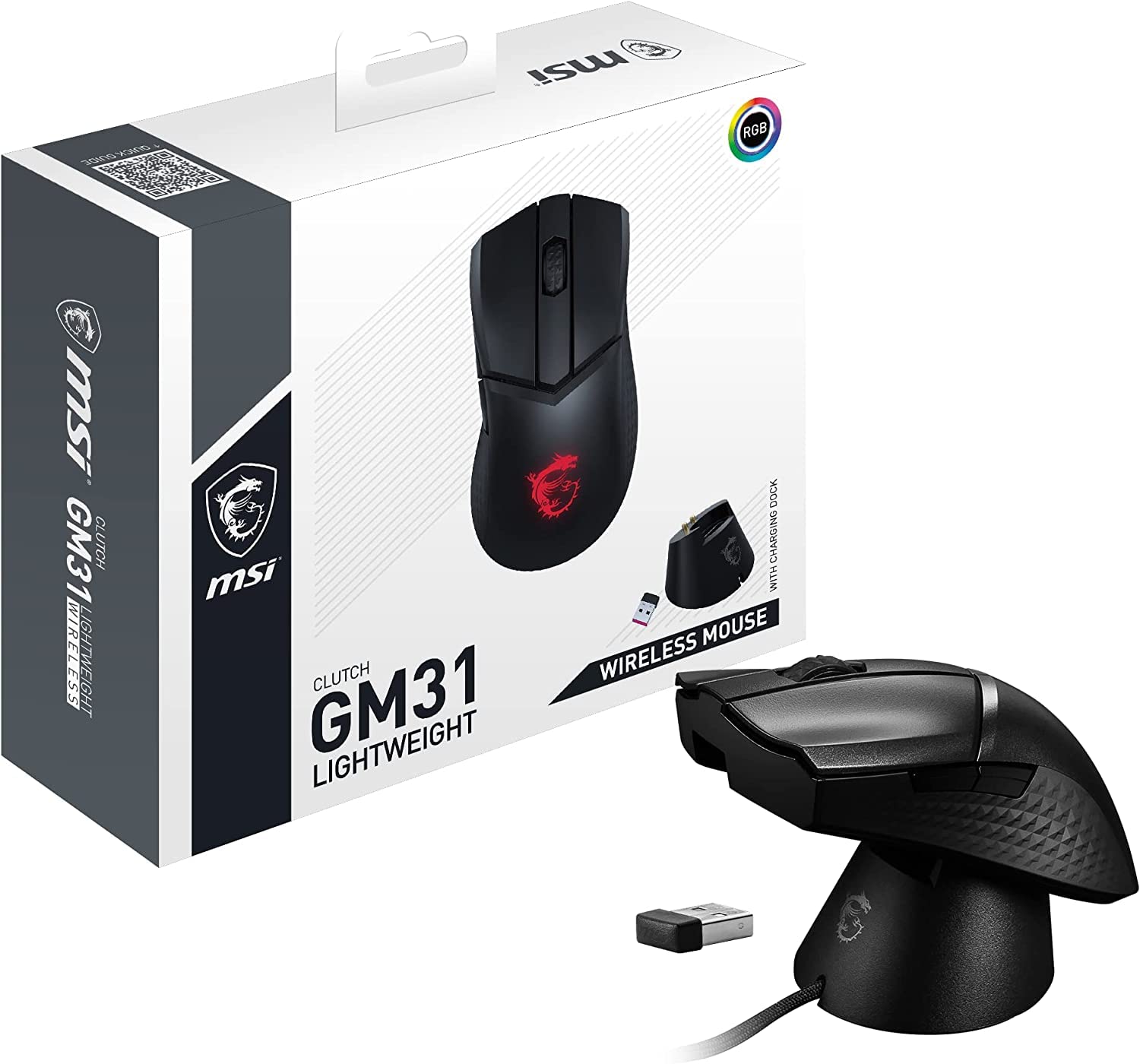 Foto 2 pulgar | Ratón Para Juegos Msi Clutch Gm31, Ligero, Inalámbrico, 12 K Dpi - Venta Internacional.