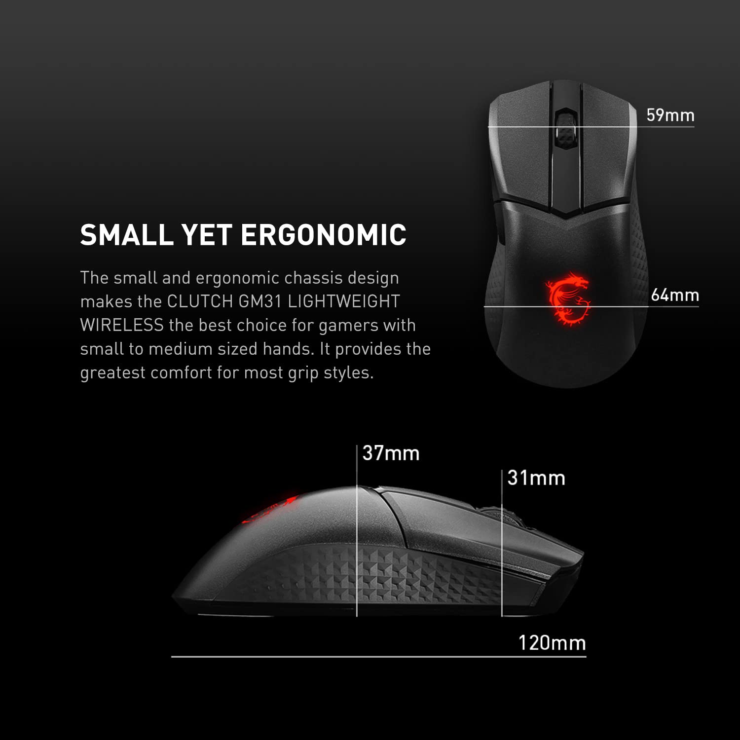 Foto 5 | Ratón Para Juegos Msi Clutch Gm31, Ligero, Inalámbrico, 12 K Dpi - Venta Internacional.