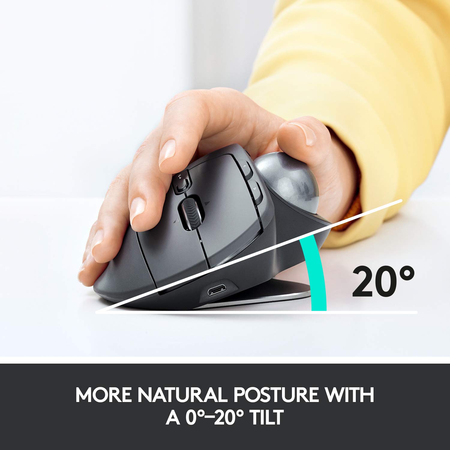 Foto 2 | Ratón Trackball Inalámbrico Logitech Mx Ergo Con Diseño Ergonómico - Venta Internacional.