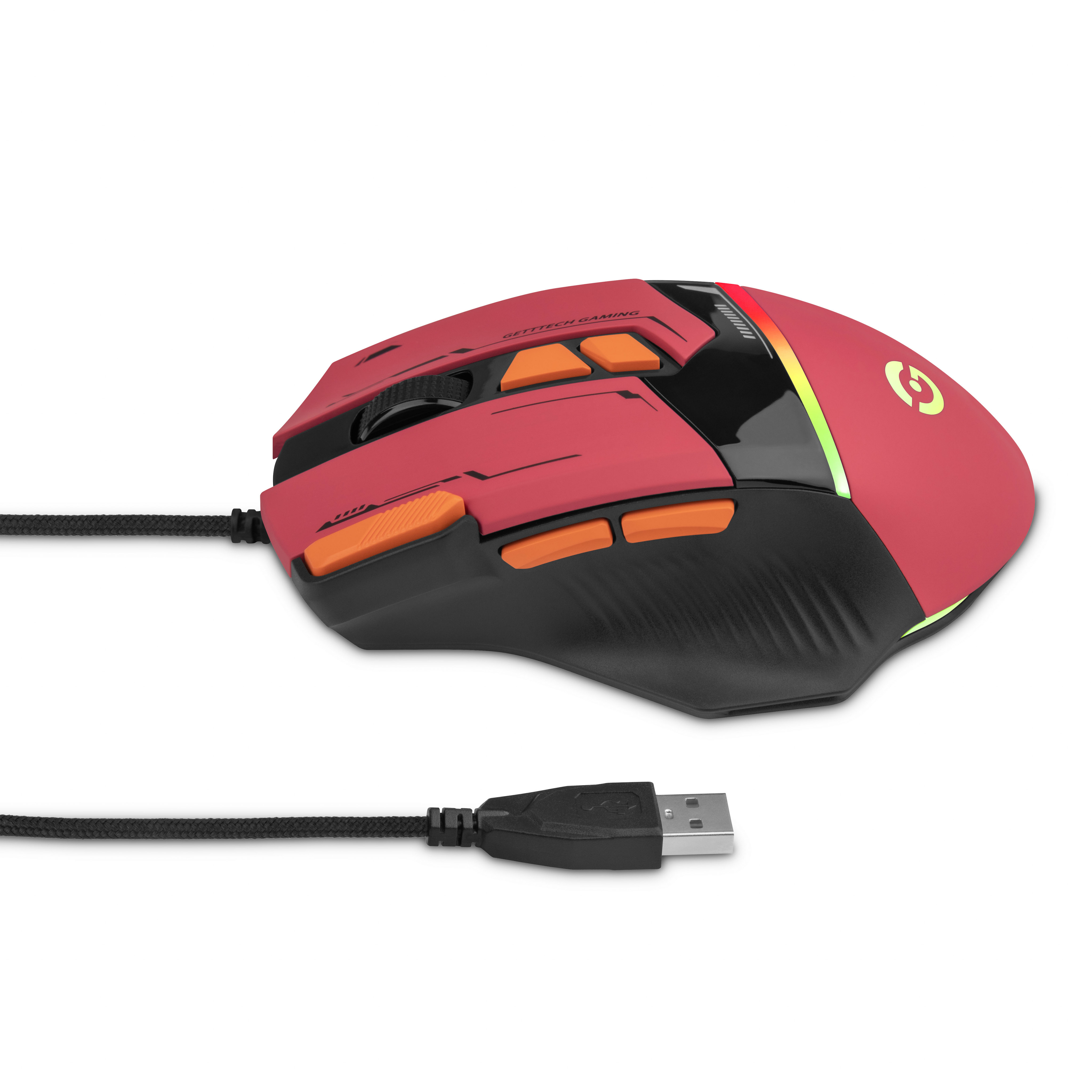 Foto 8 pulgar | Mouse Gamer Getttech Gpm-rgbwr-g1-rd, Iluminación Rgb, 7200 Dpi, Ajustable 8 Botones Personalizables, Alámbric