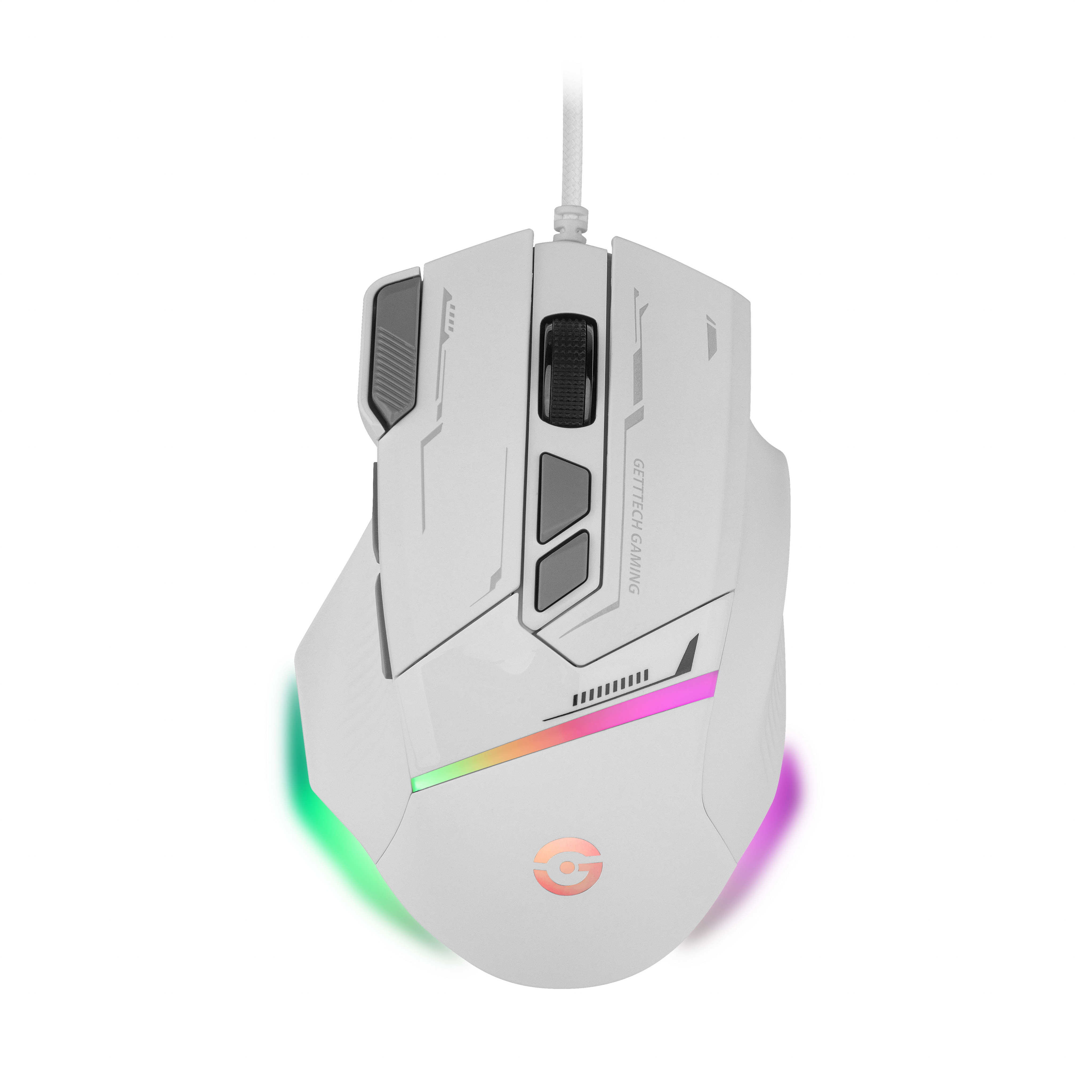 Foto 2 pulgar | Mouse Gamer Getttech Gpm-rgbwr-g1-wh, Iluminación Rgb, 7200 Dpi Ajustable 8 Botones Personalizables Alámbrico