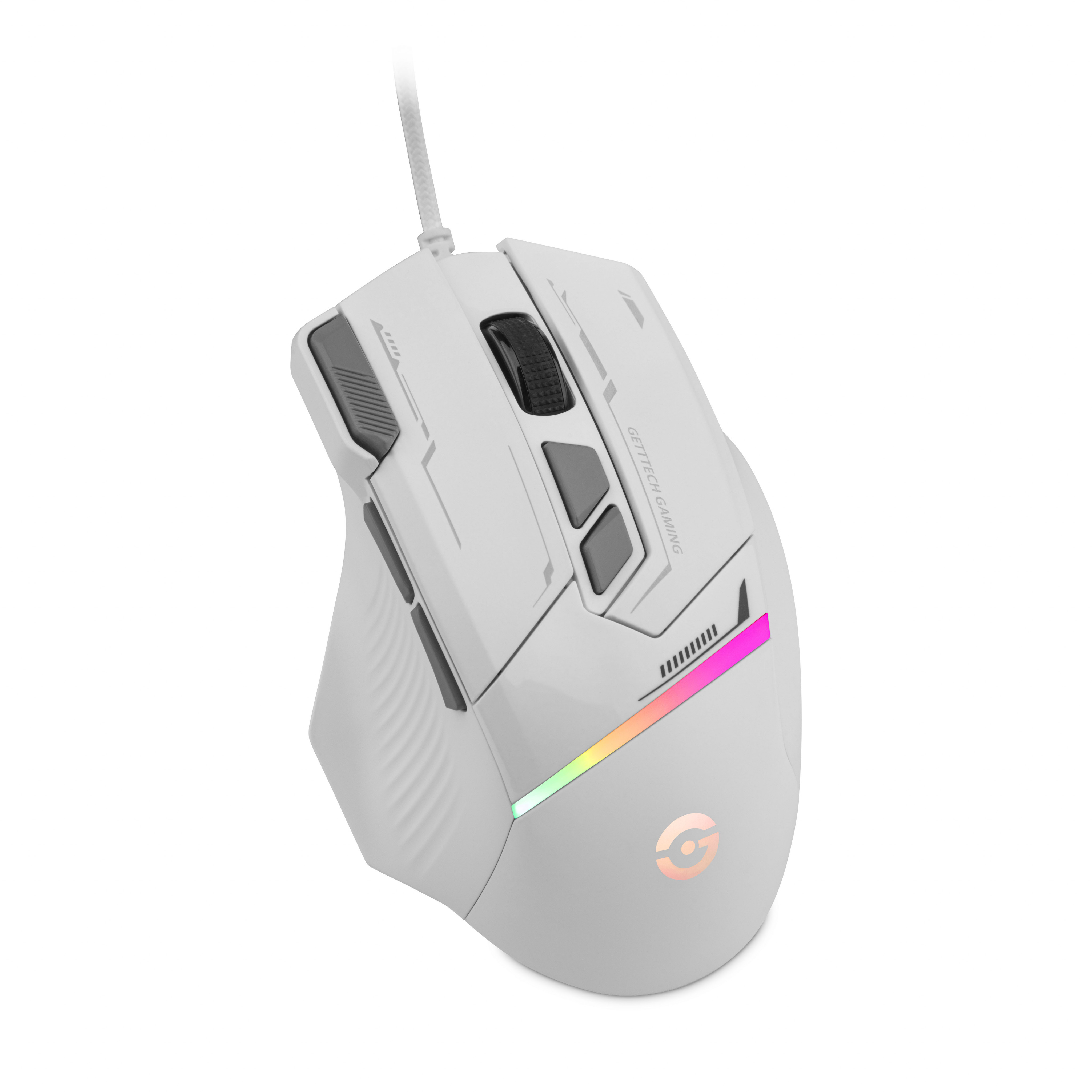 Foto 3 pulgar | Mouse Gamer Getttech Gpm-rgbwr-g1-wh, Iluminación Rgb, 7200 Dpi Ajustable 8 Botones Personalizables Alámbrico