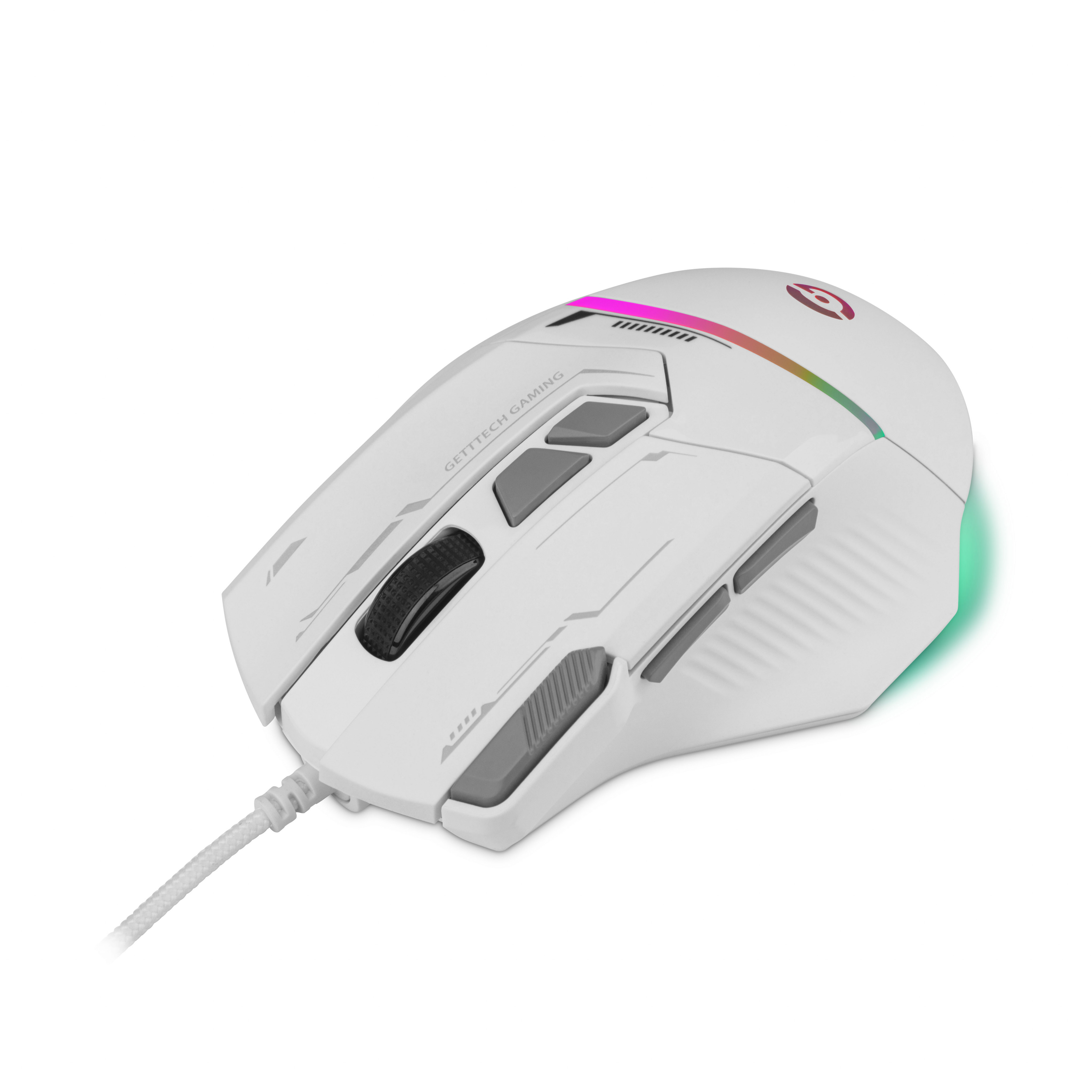 Foto 5 pulgar | Mouse Gamer Getttech Gpm-rgbwr-g1-wh, Iluminación Rgb, 7200 Dpi Ajustable 8 Botones Personalizables Alámbrico