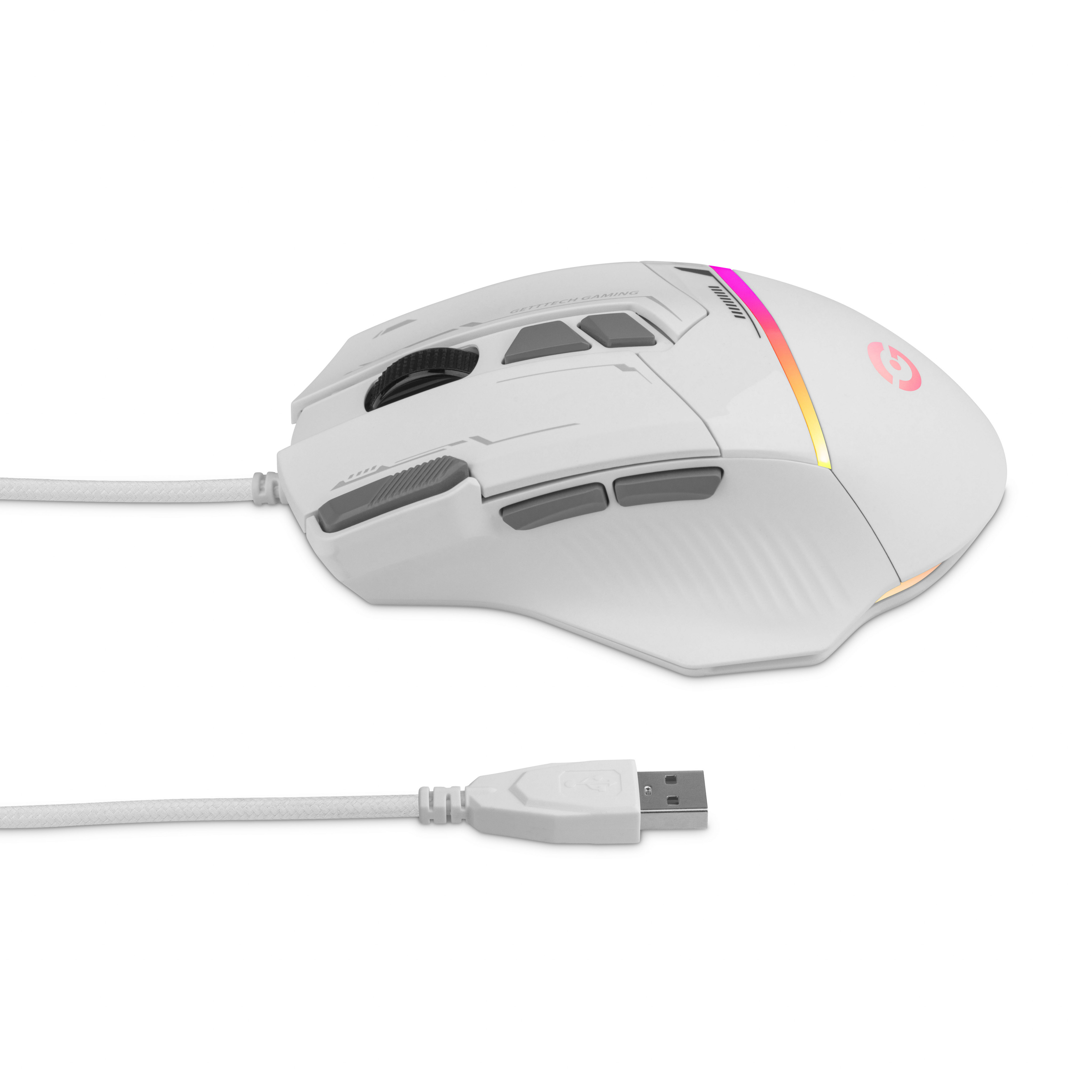 Foto 8 pulgar | Mouse Gamer Getttech Gpm-rgbwr-g1-wh, Iluminación Rgb, 7200 Dpi Ajustable 8 Botones Personalizables Alámbrico