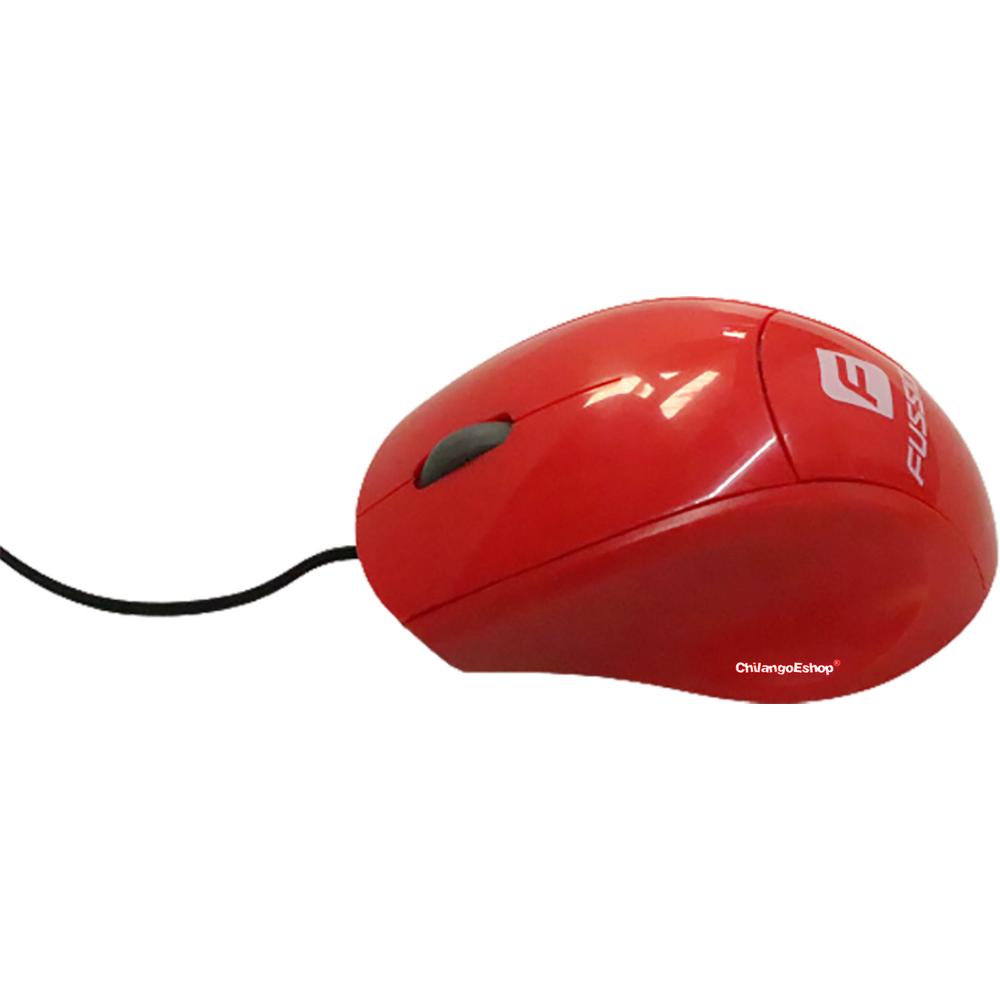 Foto 4 pulgar | Mouse Optico Usb Alambrico Cable Retractil 70cm Rojo