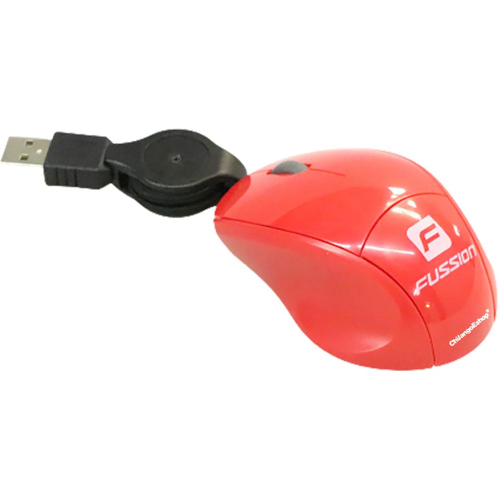 Foto 5 pulgar | Mouse Optico Usb Alambrico Cable Retractil 70cm Rojo