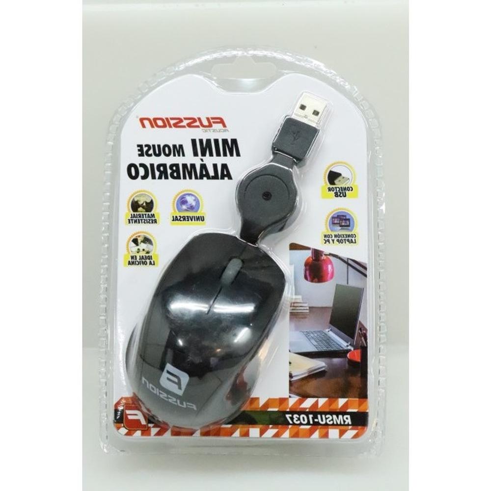 Foto 2 | Mouse Optico Usb Alambrico Cable Retractil 70cm Negro