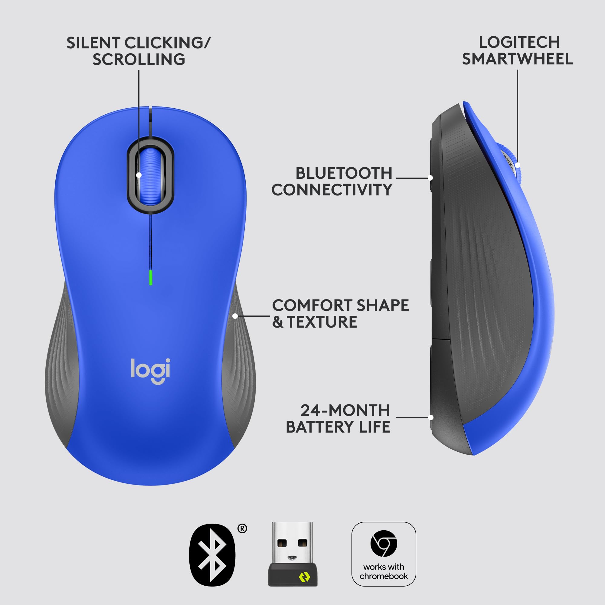 Foto 6 pulgar | Ratón Inalámbrico Logitech Signature M550 L Tamaño Completo Azul - Venta Internacional.