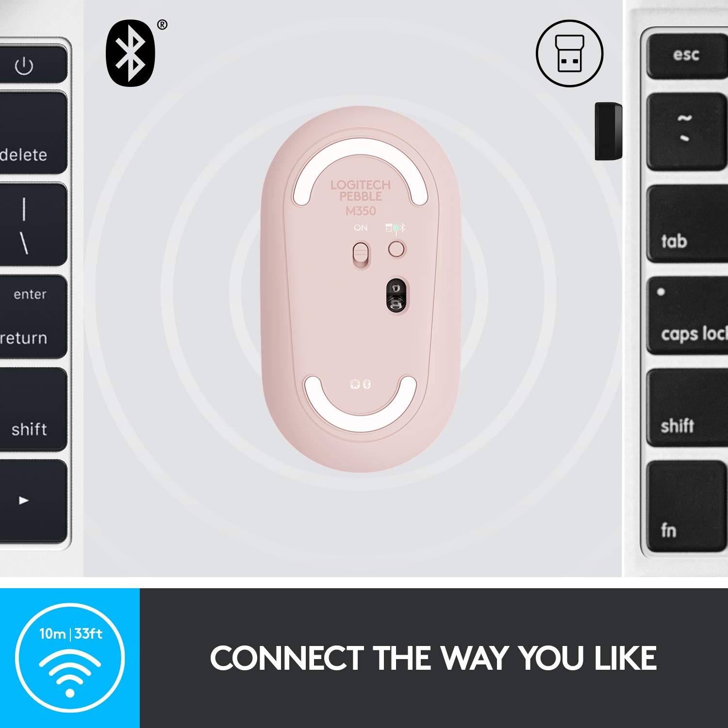 Foto 5 | Ratón Logitech Pebble Receptor Inalámbrico Bluetooth/2.4 Ghz - Venta Internacional.