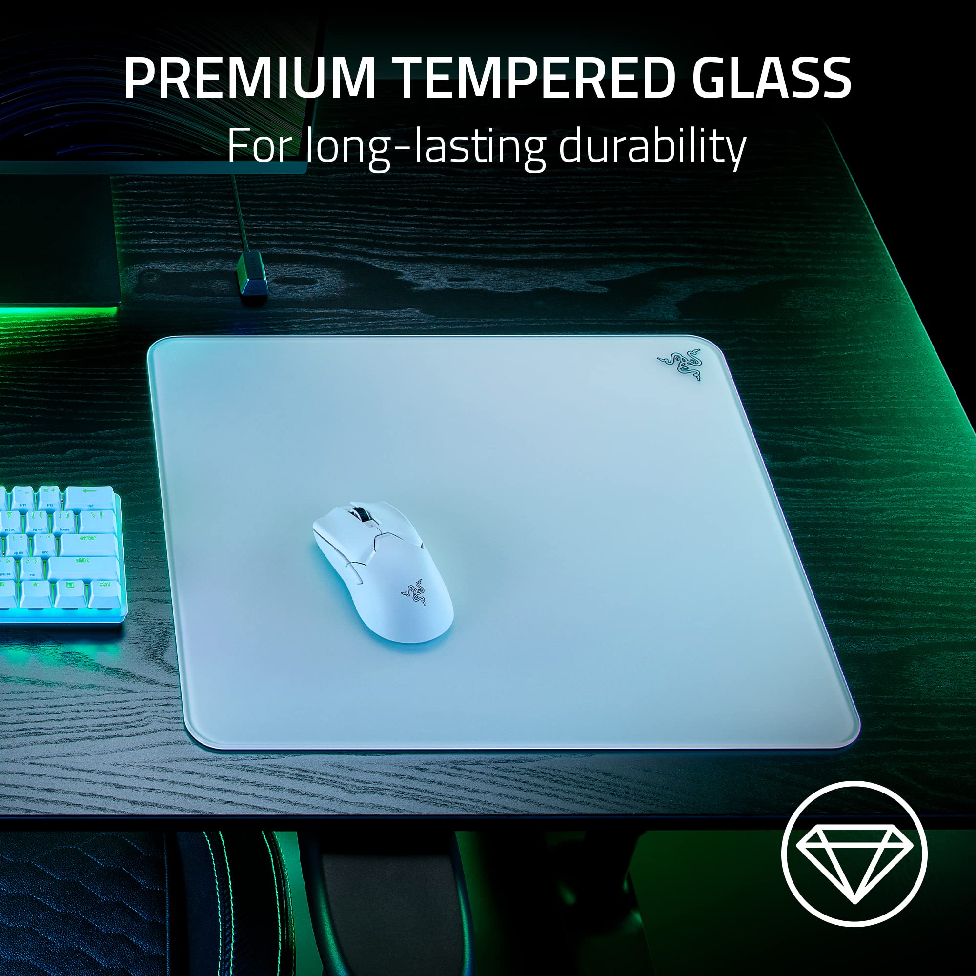 Foto 2 | Alfombrilla de Ratón Razer Atlas de Vidrio Templado Blanco - Venta Internacional