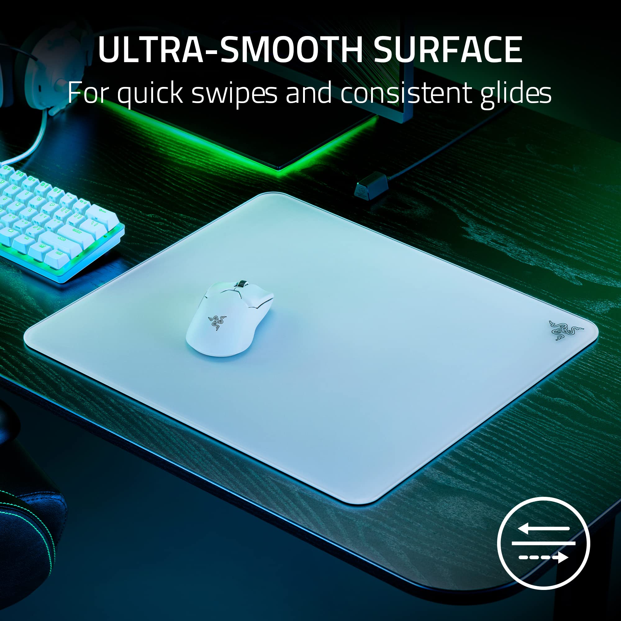 Foto 3 | Alfombrilla de Ratón Razer Atlas de Vidrio Templado Blanco - Venta Internacional