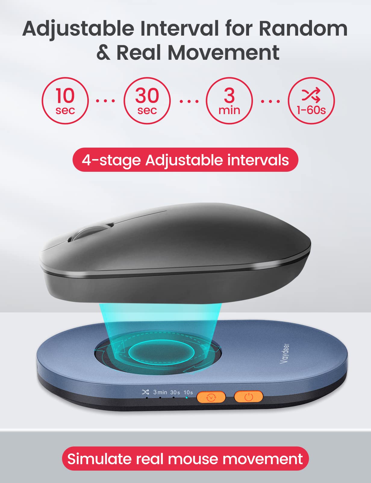 Foto 3 | Mouse Mover Vaydeer Ultra Slim Air 3 Mouse Jiggler Verde Oscuro - Venta Internacional
