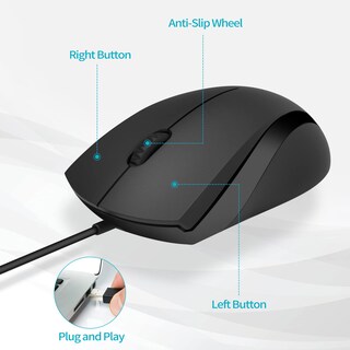 Foto 2 | Cable Rapoo Silent Wired 1000 Dpi 1,5 M Para Ordenador Portátil - Venta Internacional.