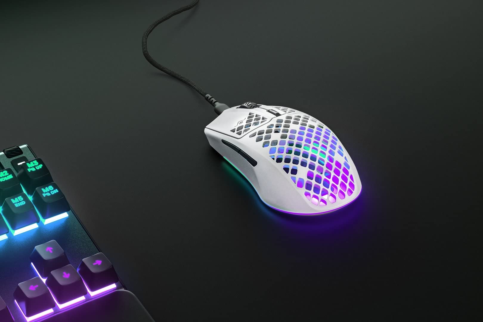 Foto 3 pulgar | Ratón para Juegos Steelseries Aerox 3 Holey RGB 8.500 DPI Snow - Venta Internacional