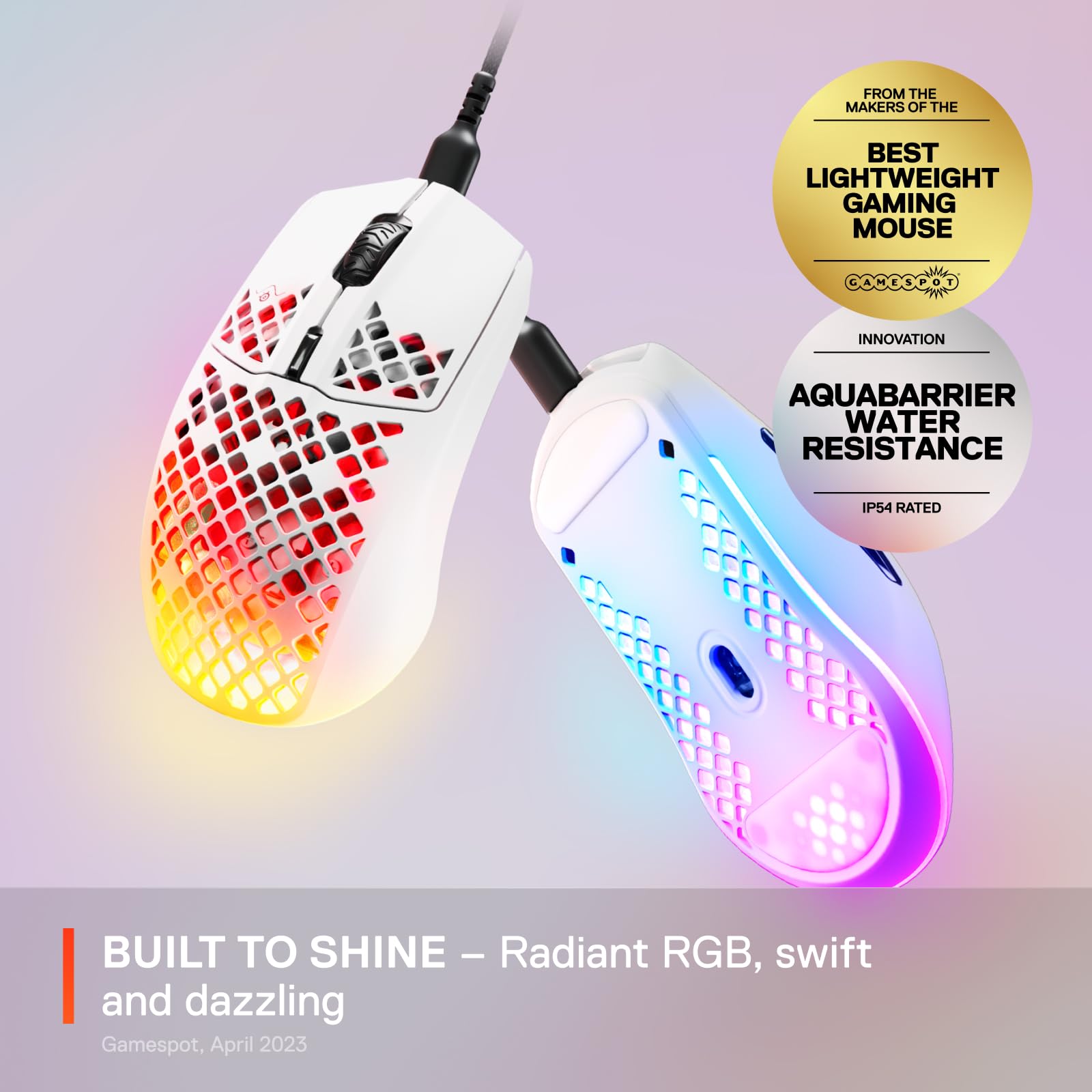 Foto 4 pulgar | Ratón para Juegos Steelseries Aerox 3 Holey RGB 8.500 DPI Snow - Venta Internacional