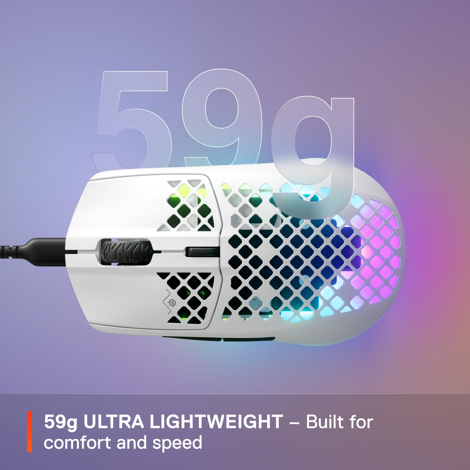 Foto 6 pulgar | Ratón para Juegos Steelseries Aerox 3 Holey RGB 8.500 DPI Snow - Venta Internacional